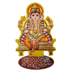 Lord Ganesha Cutout with Rangoli Base – Standee